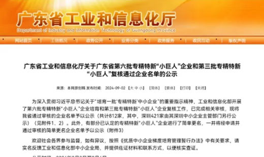 Warm congratulations to our company for being awarded the title of National Specialized, Refined, Unique and New "Little Giant" Enterprise